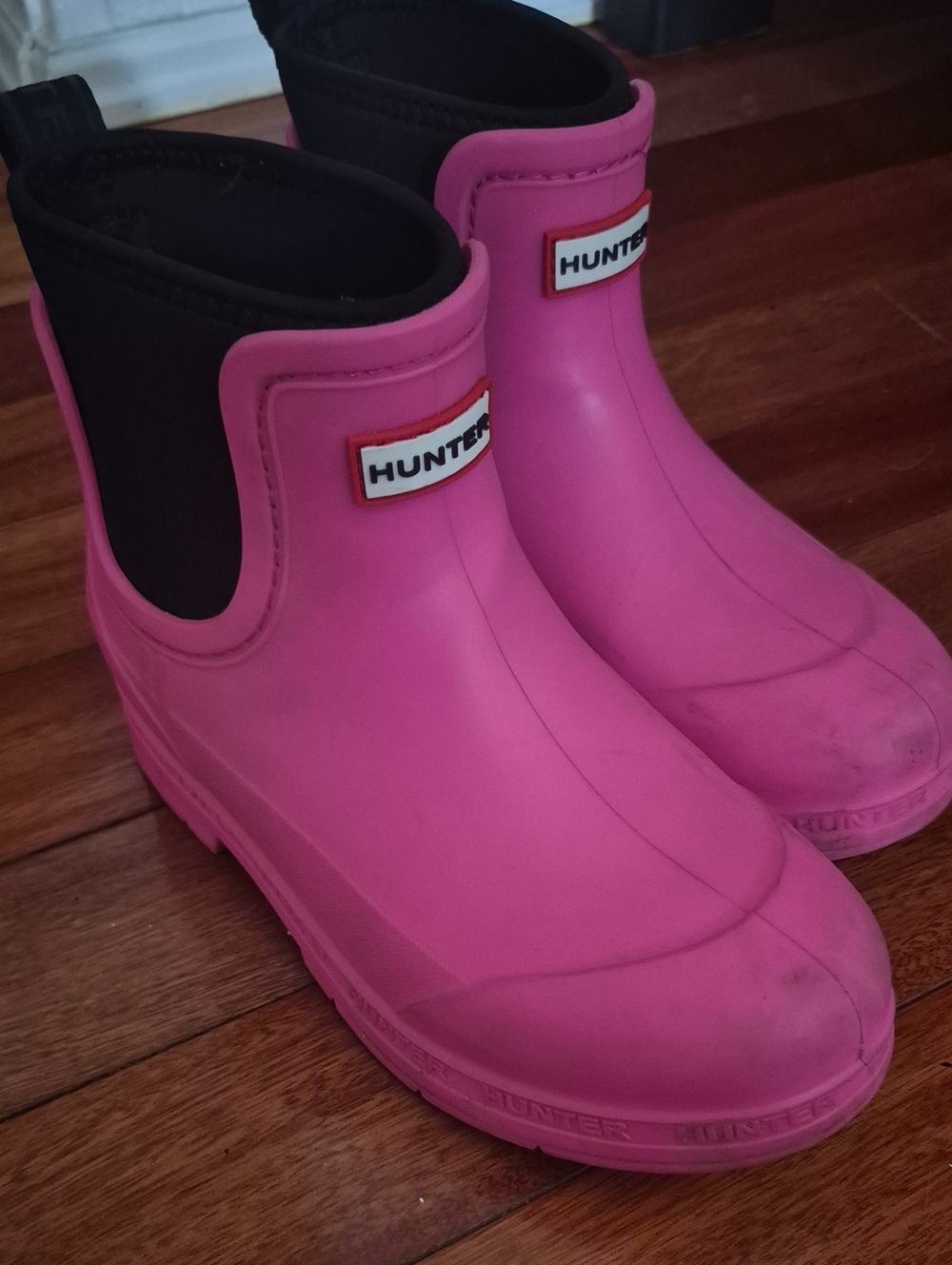 Hunter Kids Pink Chelsea Waterproof Rain Boots